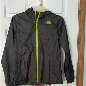 The North Face Gray and Green Raincoat Lightweight Weather-Resistant
